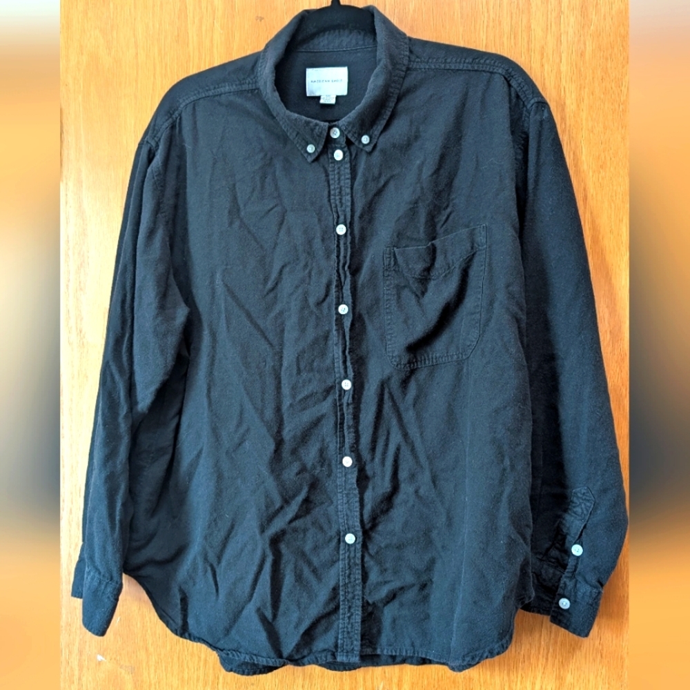 AE Oversized Oxford Button-Up Shirt | Women's L